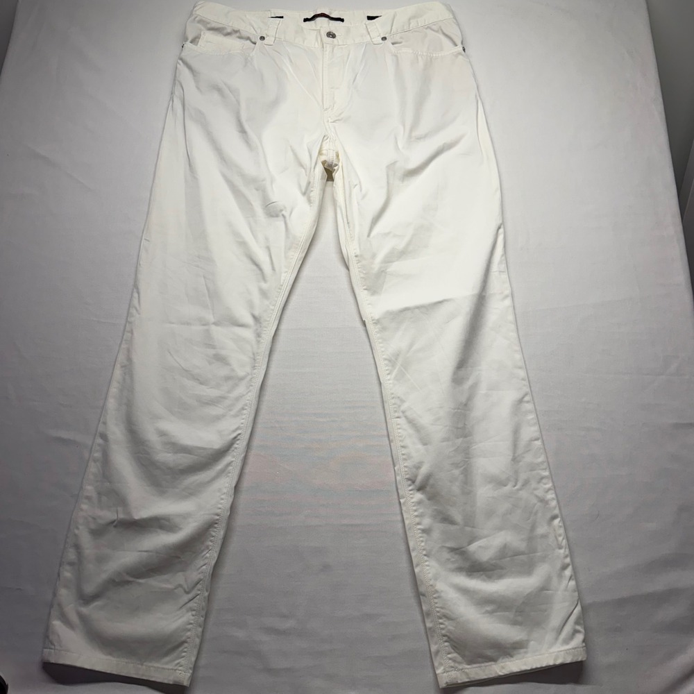 Alberto White Golf Pants Men 36x34 Stretch Performance Luxury Coastal